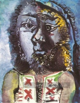 L Man au gilet 1971 cubisme Pablo Picasso Peinture à l'huile